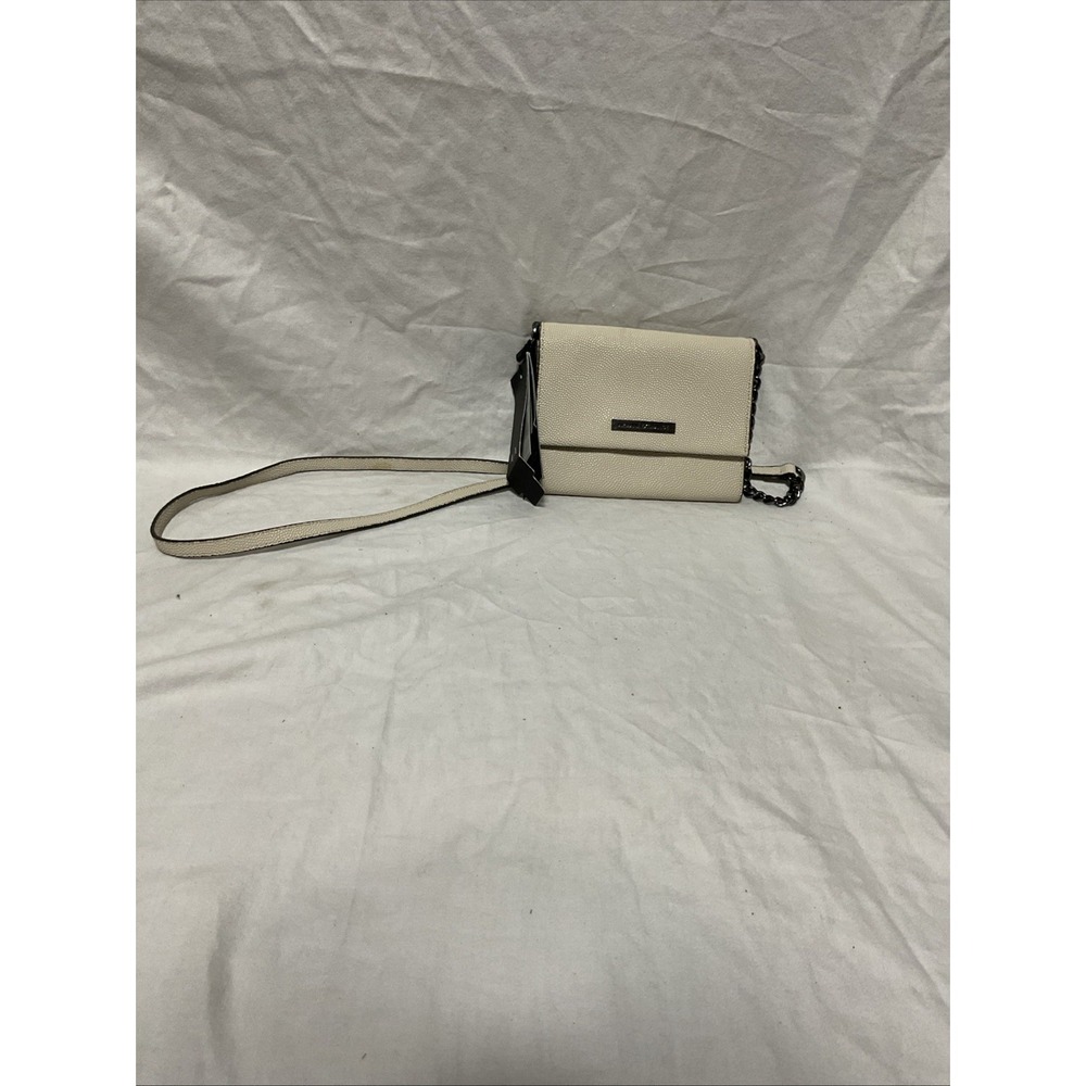 Armani Exchange Crossbody Womens‎ Genuine Cream Leather Bag Purse Chain Strap